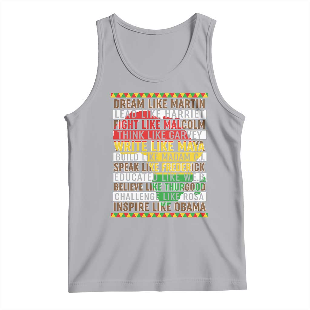 Black History Month Tank Top Dream Like Martin Lead Like Harriet TS14 Athletic Heather Print Your Wear