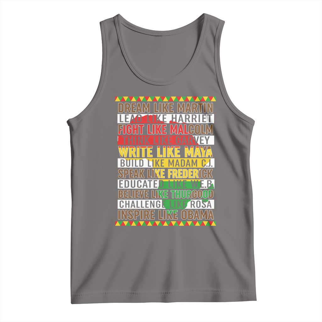 Black History Month Tank Top Dream Like Martin Lead Like Harriet TS14 Deep Heather Print Your Wear