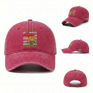 Black History Month Washed Cotton Baseball Cap Dream Like Martin Lead Like Harriet TS14 Washed Cap Universal Fit Red Print Your Wear