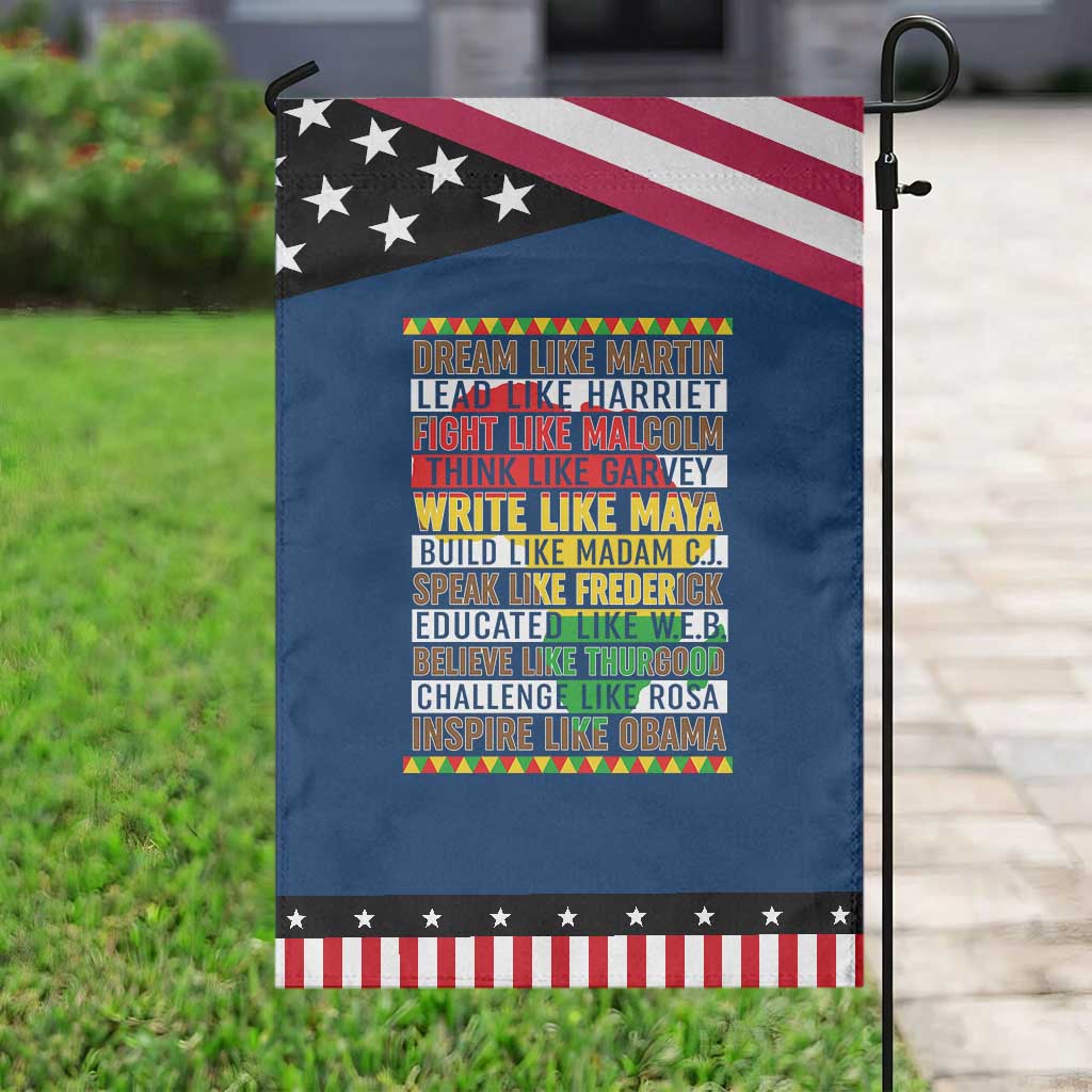 Black History Month Garden Flag Dream Like Martin Lead Like Harriet TS14 Classic Blue Black Print Your Wear