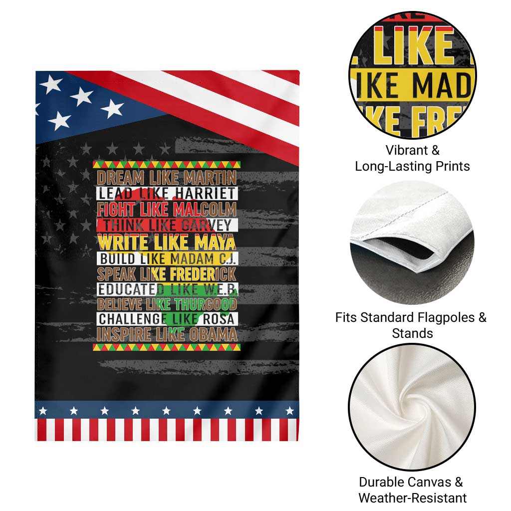 Black History Month Garden Flag Dream Like Martin Lead Like Harriet TS14 Print Your Wear