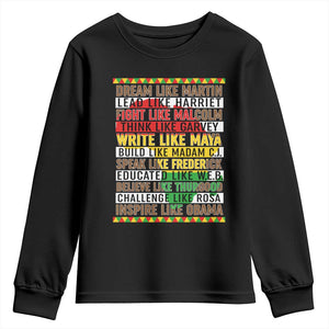 Black History Month Youth Sweatshirt Dream Like Martin Lead Like Harriet TS14 Black Print Your Wear