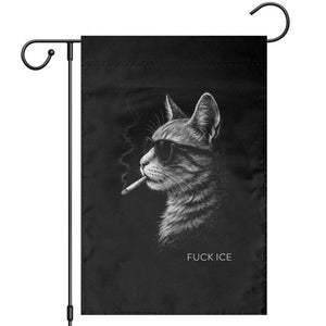 Fck Ice Garden Flag Funny Cat Smoking Anti ICE Meme TS14 Black Print Your Wear