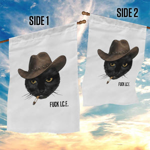 Funny Cowboy Cat Smoking Anti ICE Protest Meme Garden Flag TS14 Print Your Wear
