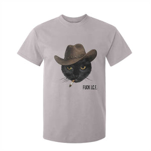 Funny Cowboy Cat Smoking Anti ICE Protest Meme T Shirt For Kid TS14 Ice Gray Print Your Wear