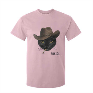 Funny Cowboy Cat Smoking Anti ICE Protest Meme T Shirt For Kid TS14 Light Pink Print Your Wear