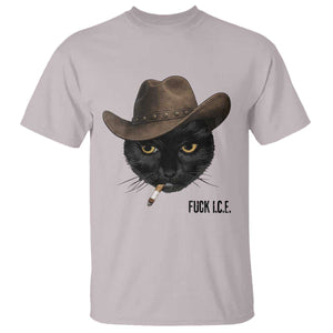 Funny Cowboy Cat Smoking Anti ICE Protest Meme T Shirt TS14 Ice Gray Print Your Wear