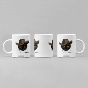 Funny Cowboy Cat Smoking Anti ICE Protest Meme Coffee Mug TS14 Print Your Wear