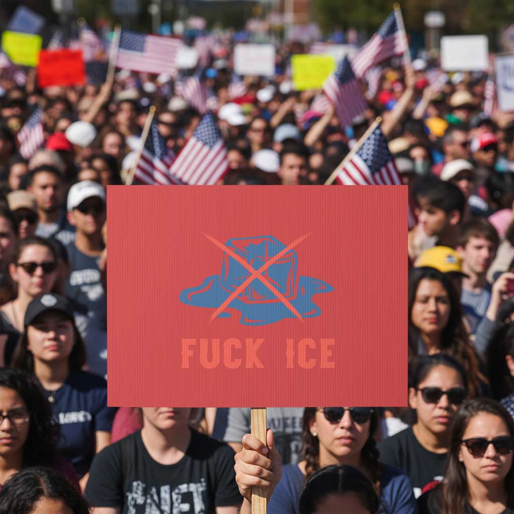 Ice Cube Anti ICE Immigration Human Rights Meme Protest Sign TS14 Horizontal 18