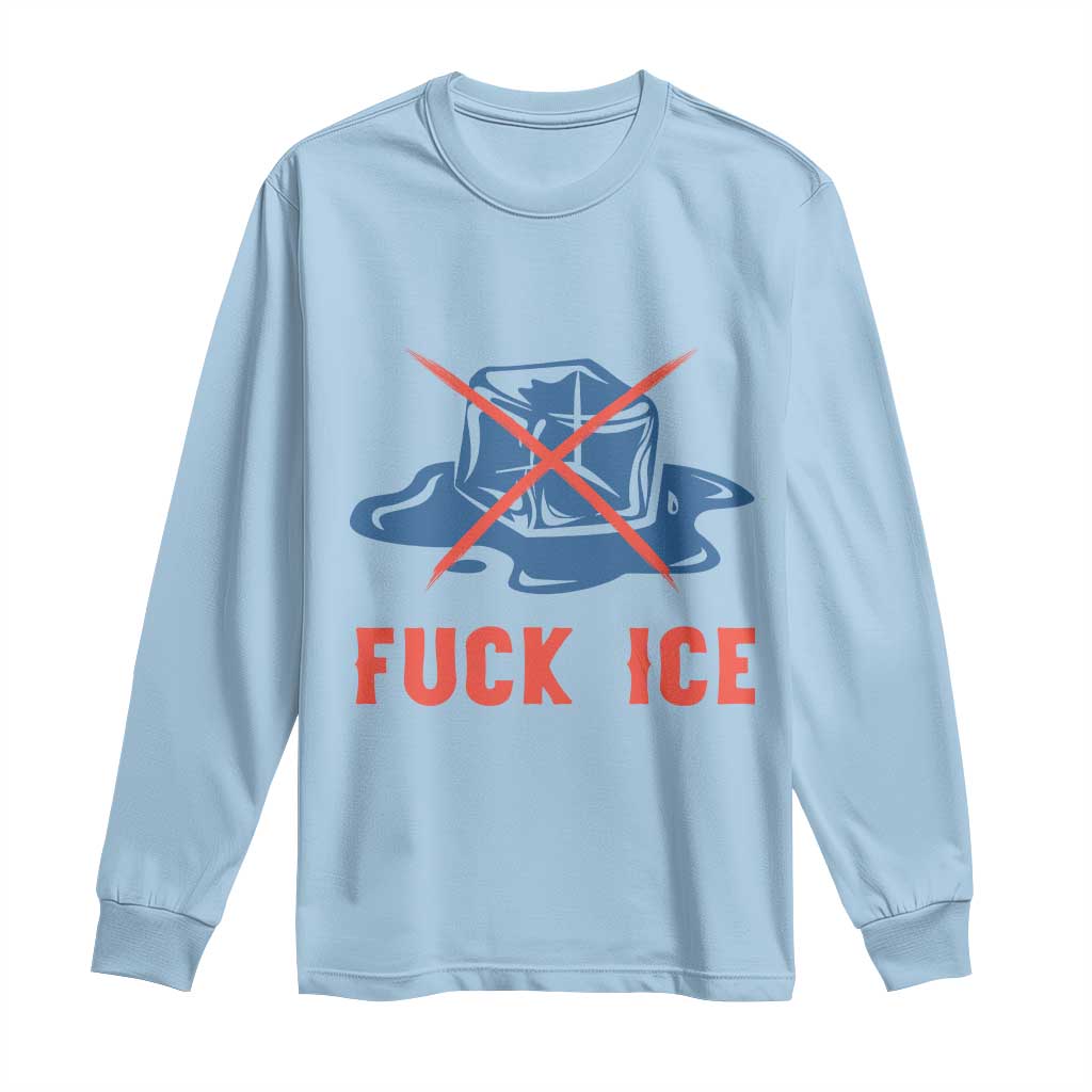 Ice Cube Anti ICE Immigration Human Rights Meme Long Sleeve Shirt TS14 Light Blue Print Your Wear