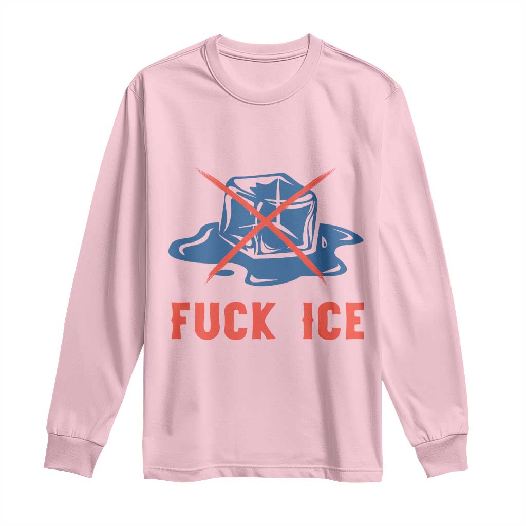 Ice Cube Anti ICE Immigration Human Rights Meme Long Sleeve Shirt TS14 Light Pink Print Your Wear