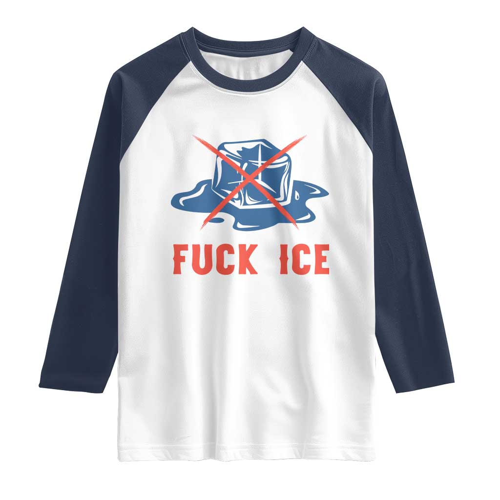 Ice Cube Anti ICE Immigration Human Rights Meme Raglan Shirt TS14 White Navy Print Your Wear
