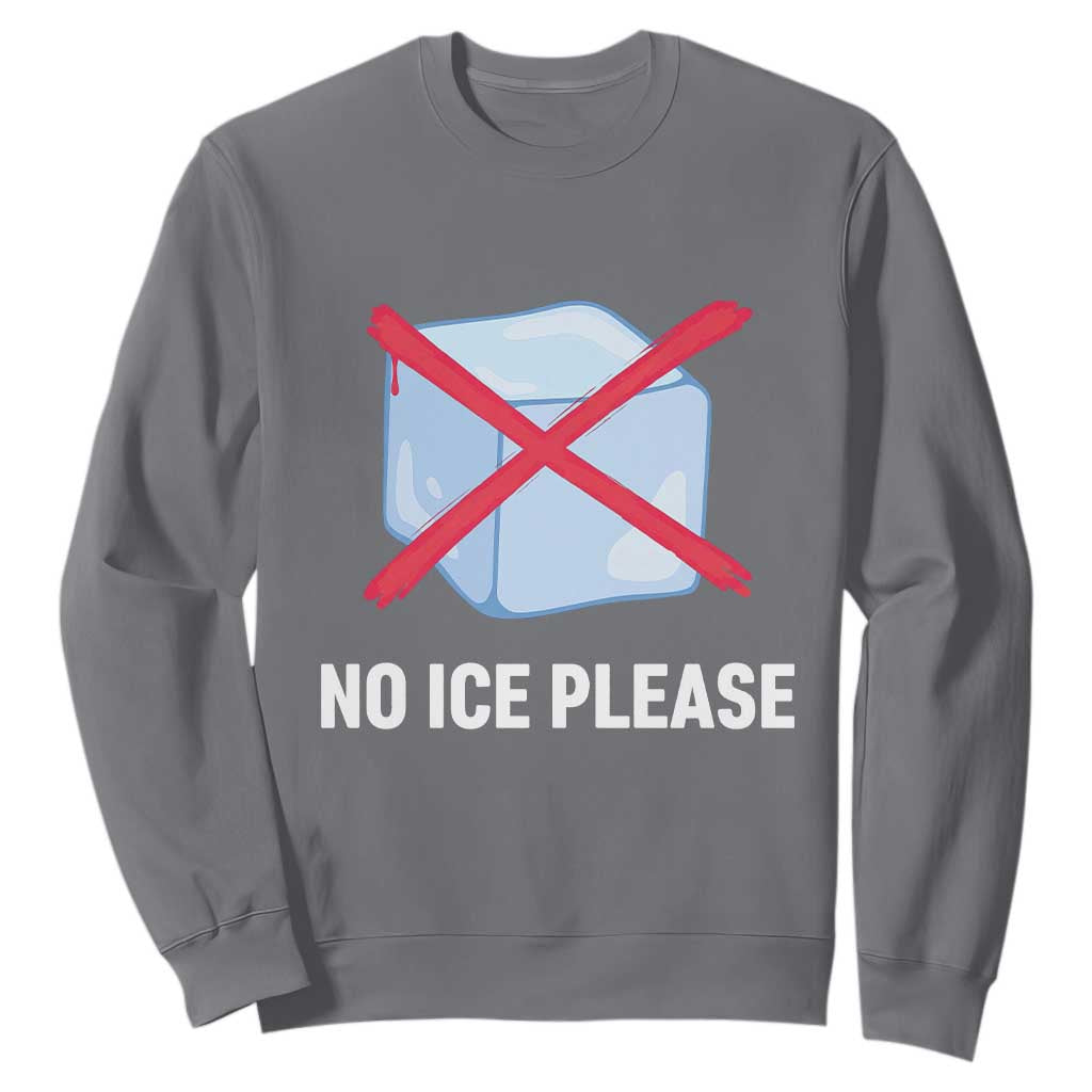 No Ice Please Sweatshirt Ice Cube Anti ICE Deportation Human Rights Protest TS14 Charcoal Print Your Wear