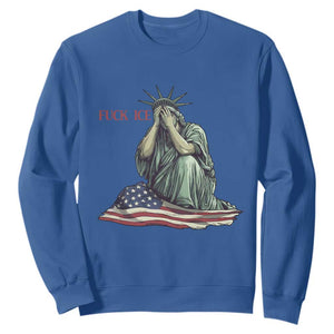 Statue of Liberty Anti ICE Deportation Human Rights Protest Sweatshirt TS14 Royal Blue Print Your Wear