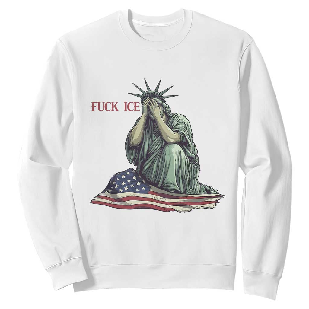 Statue of Liberty Anti ICE Deportation Human Rights Protest Sweatshirt TS14 White Print Your Wear