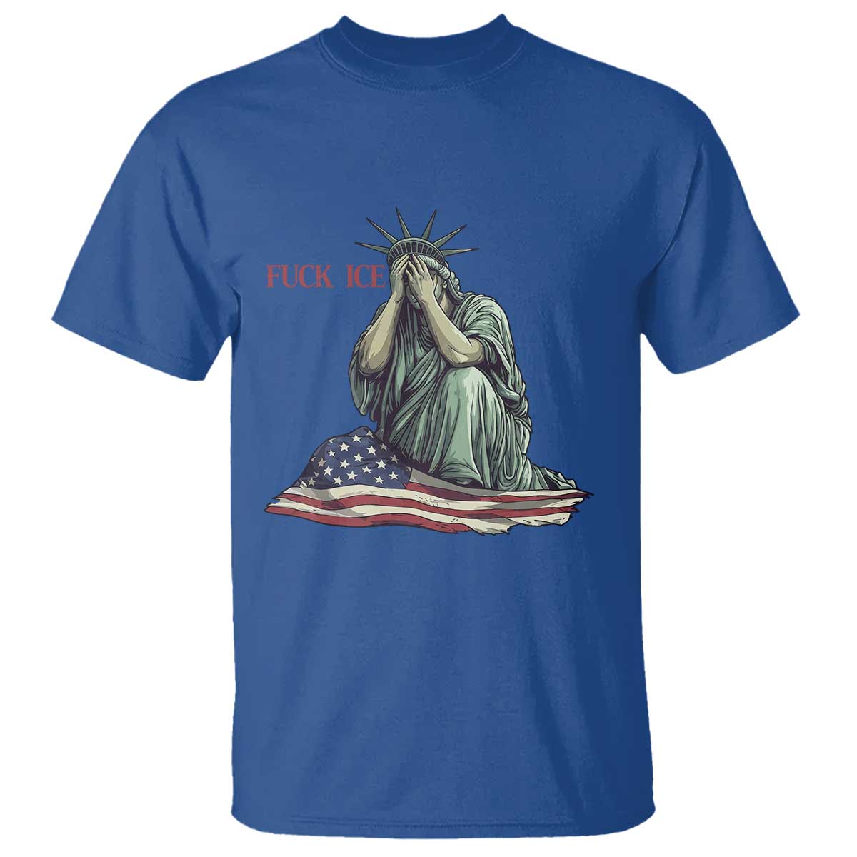 Statue of Liberty Anti ICE Deportation Human Rights Protest T Shirt TS14 Royal Blue Print Your Wear