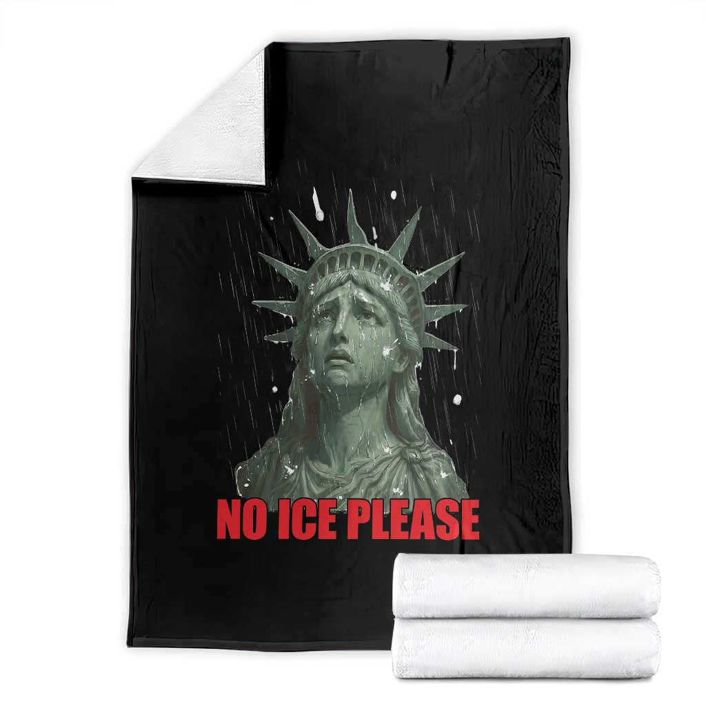 No Ice Please Throw Blanket Statue of Liberty Crying Anti ICE Deportation Human Rights TS14 Black Print Your Wear