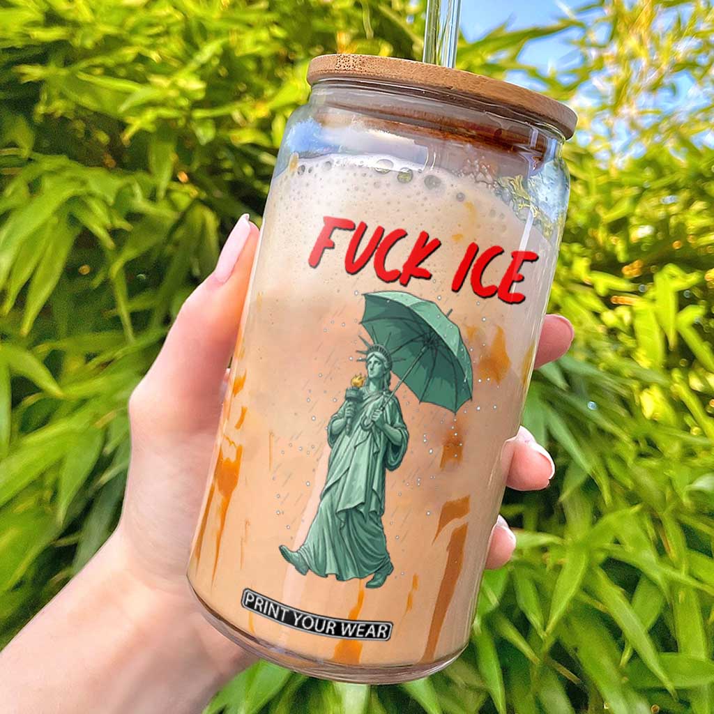Statue of Liberty Crying Anti ICE Protest Meme Glass Can TS14 Black Print Your Wear