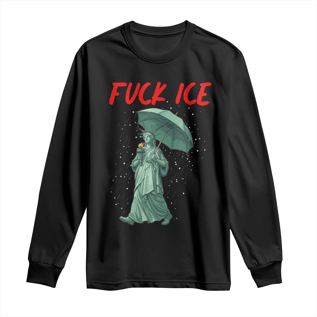 Statue of Liberty Crying Anti ICE Protest Meme Long Sleeve Shirt TS14 Black Print Your Wear