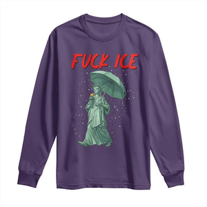 Statue of Liberty Crying Anti ICE Protest Meme Long Sleeve Shirt TS14 Purple Print Your Wear
