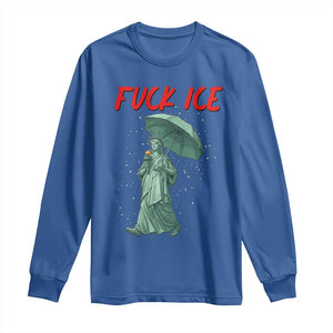 Statue of Liberty Crying Anti ICE Protest Meme Long Sleeve Shirt TS14 Royal Blue Print Your Wear