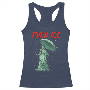 Statue of Liberty Crying Anti ICE Protest Meme Racerback Tank Top TS14 Navy Print Your Wear