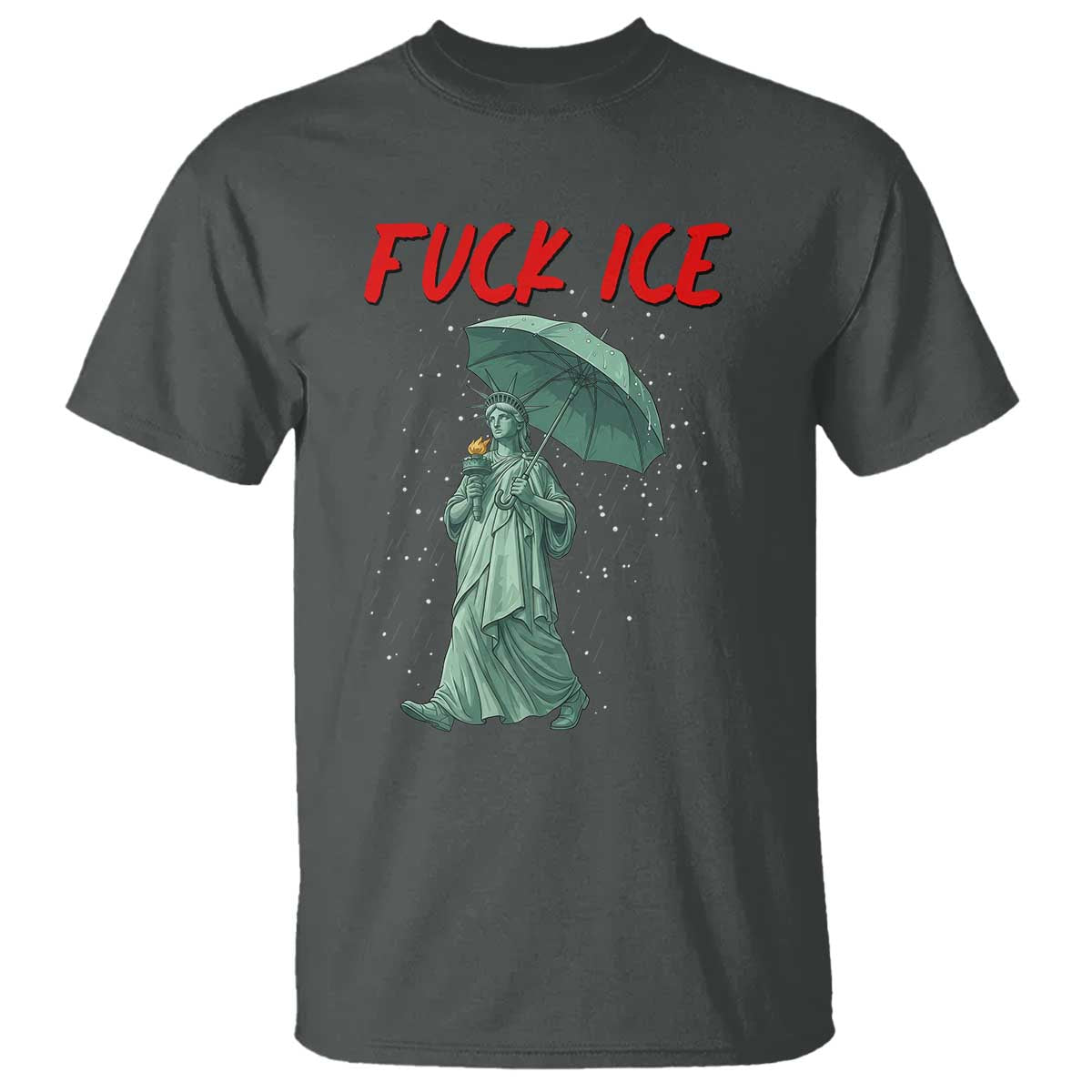 Statue of Liberty Crying Anti ICE Protest Meme T Shirt TS14 Dark Heather Print Your Wear