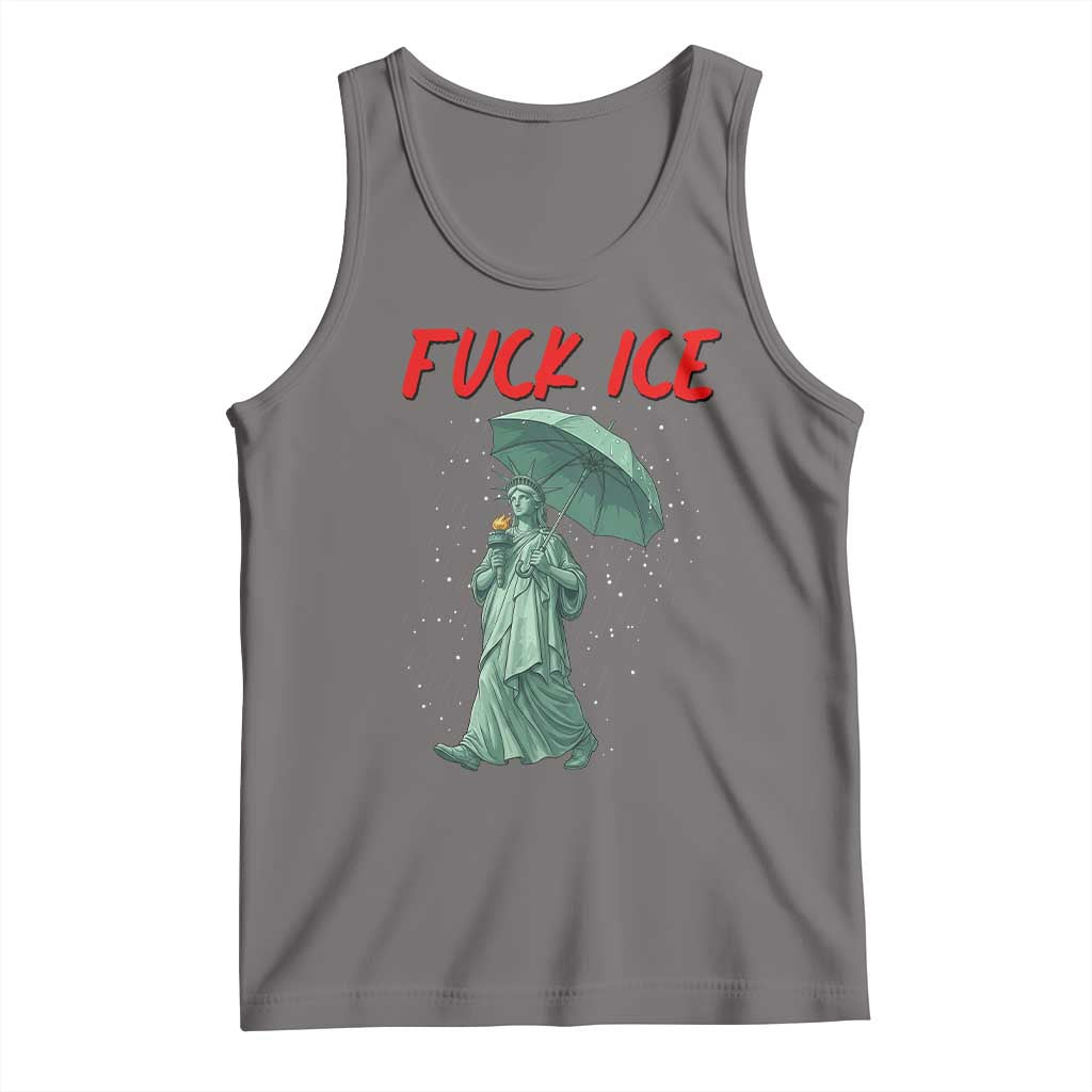 Statue of Liberty Crying Anti ICE Protest Meme Tank Top TS14 Deep Heather Print Your Wear