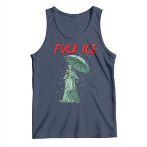 Statue of Liberty Crying Anti ICE Protest Meme Tank Top TS14 Navy Print Your Wear