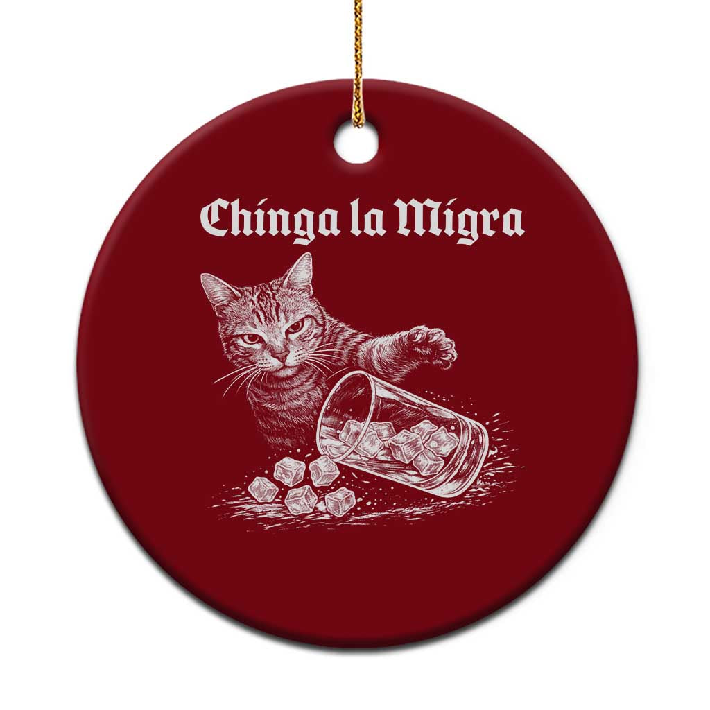 Funny Cat Anti ICE Meme Ceramic Ornament TS14 1pc Red Print Your Wear