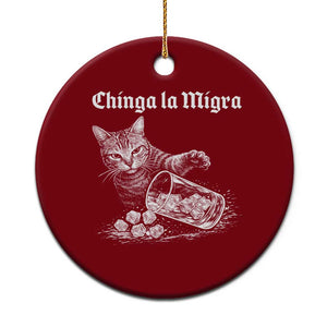Funny Cat Anti ICE Meme Ceramic Ornament TS14 1pc Red Print Your Wear