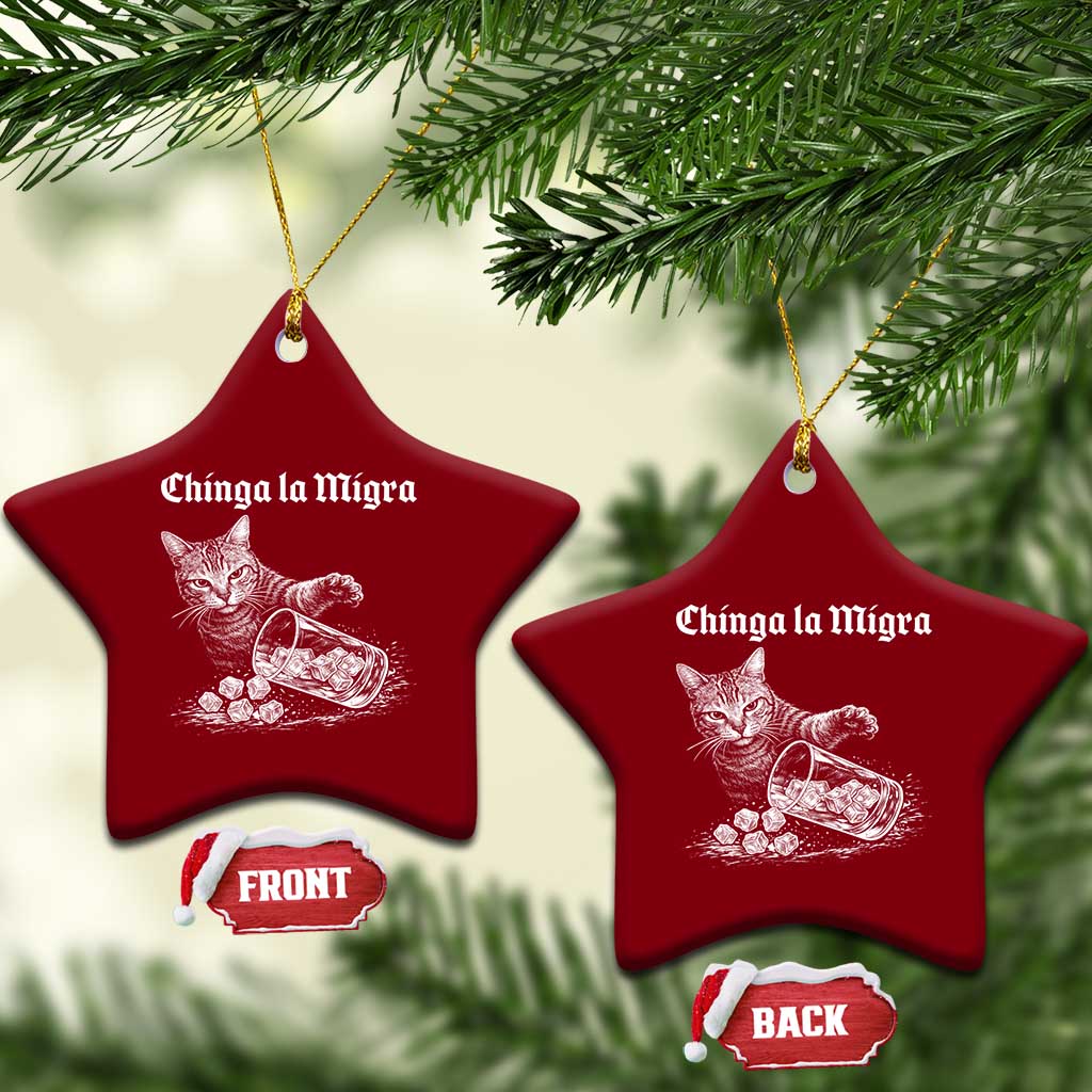 Funny Cat Anti ICE Meme Ceramic Ornament TS14 Print Your Wear