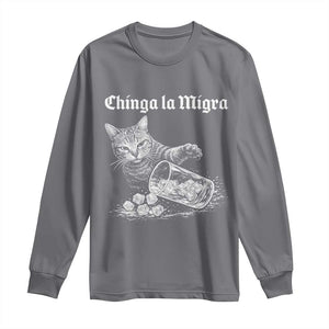 Funny Cat Anti ICE Meme Long Sleeve Shirt TS14 Charcoal Print Your Wear