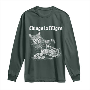 Funny Cat Anti ICE Meme Long Sleeve Shirt TS14 Dark Forest Green Print Your Wear
