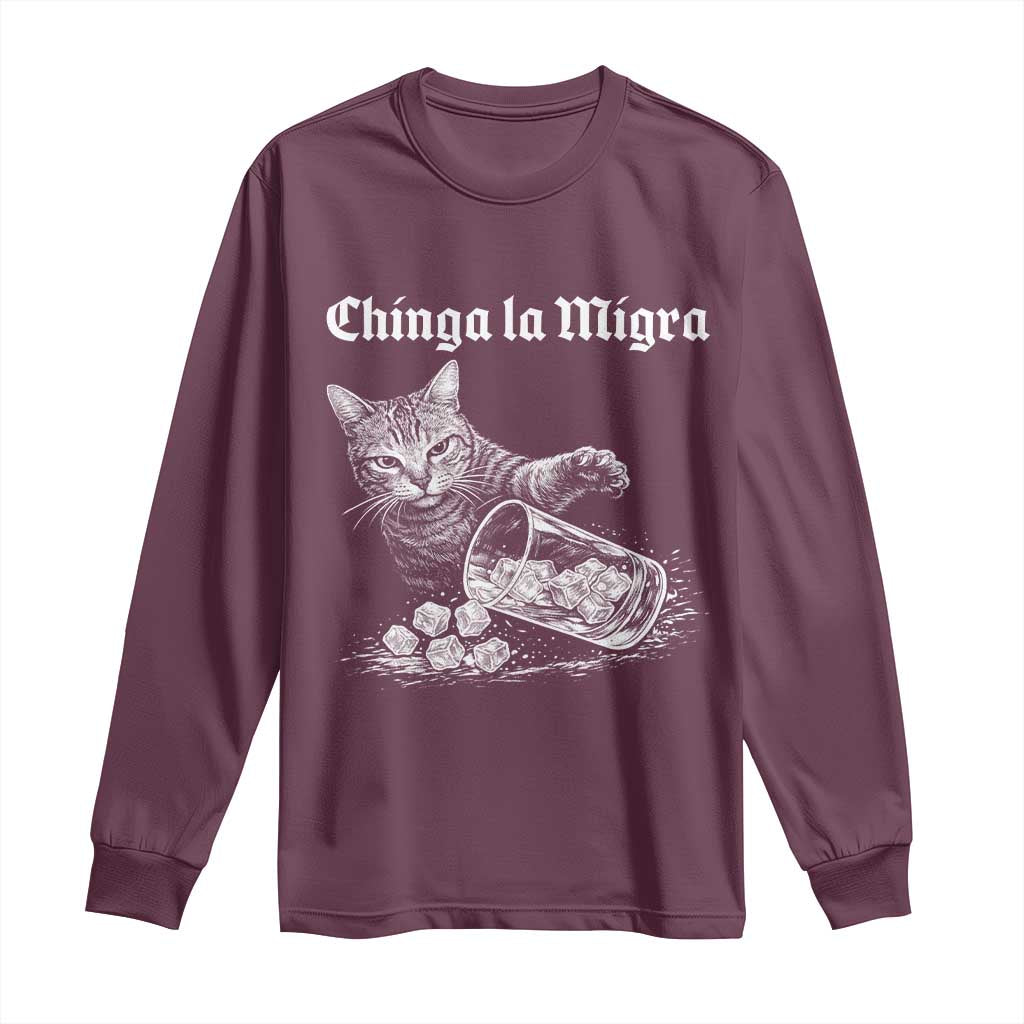 Funny Cat Anti ICE Meme Long Sleeve Shirt TS14 Maroon Print Your Wear