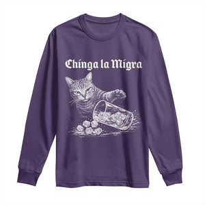 Funny Cat Anti ICE Meme Long Sleeve Shirt TS14 Purple Print Your Wear