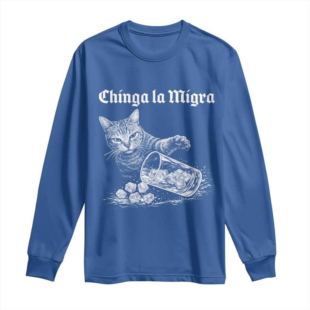 Funny Cat Anti ICE Meme Long Sleeve Shirt TS14 Royal Blue Print Your Wear