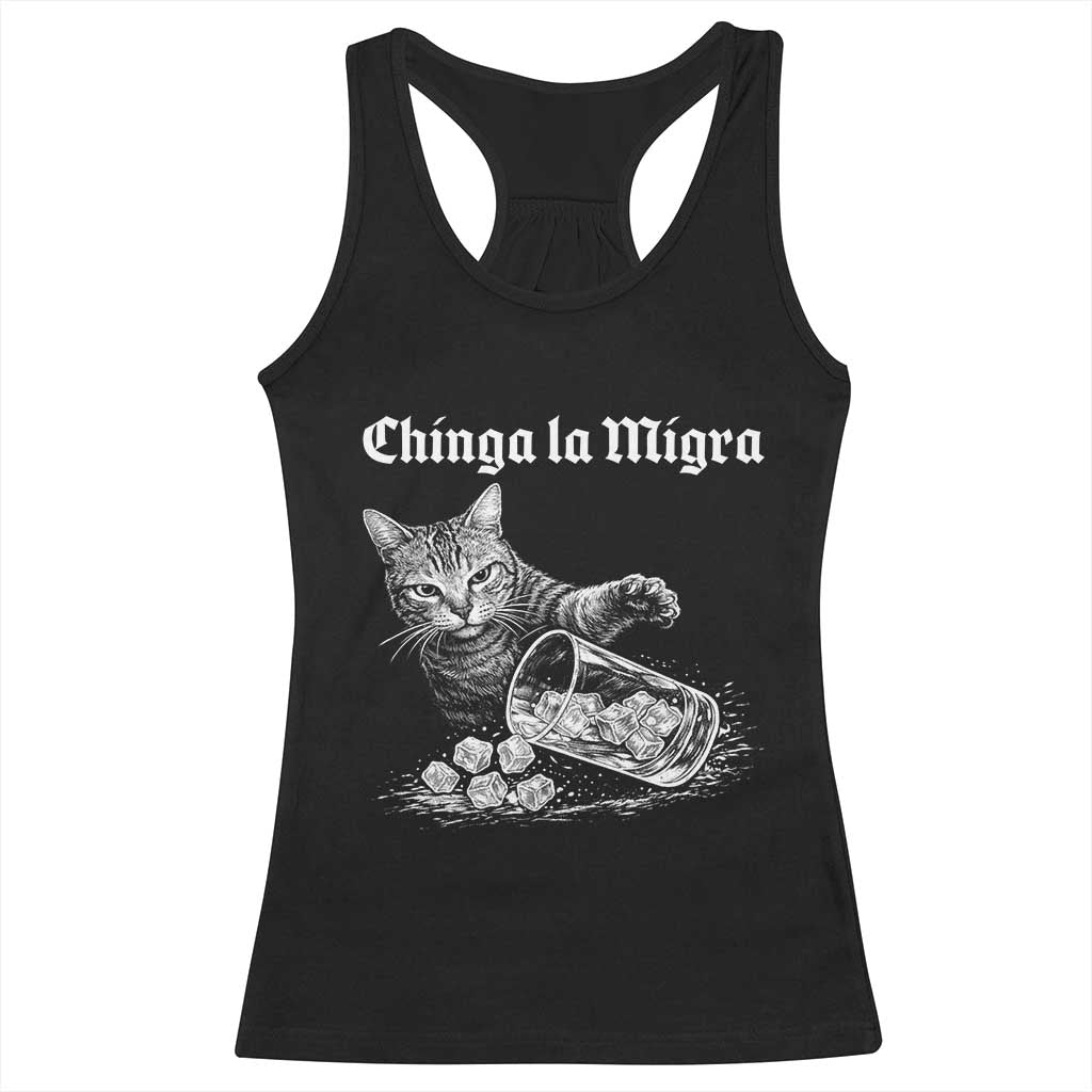 Funny Cat Anti ICE Meme Racerback Tank Top TS14 Black Print Your Wear