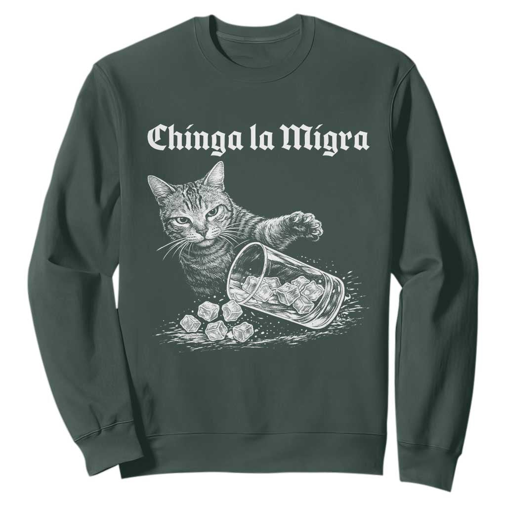 Funny Cat Anti ICE Meme Sweatshirt TS14 Dark Forest Green Print Your Wear