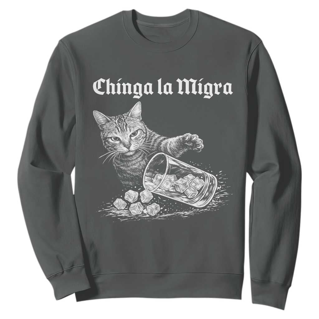 Funny Cat Anti ICE Meme Sweatshirt TS14 Dark Heather Print Your Wear