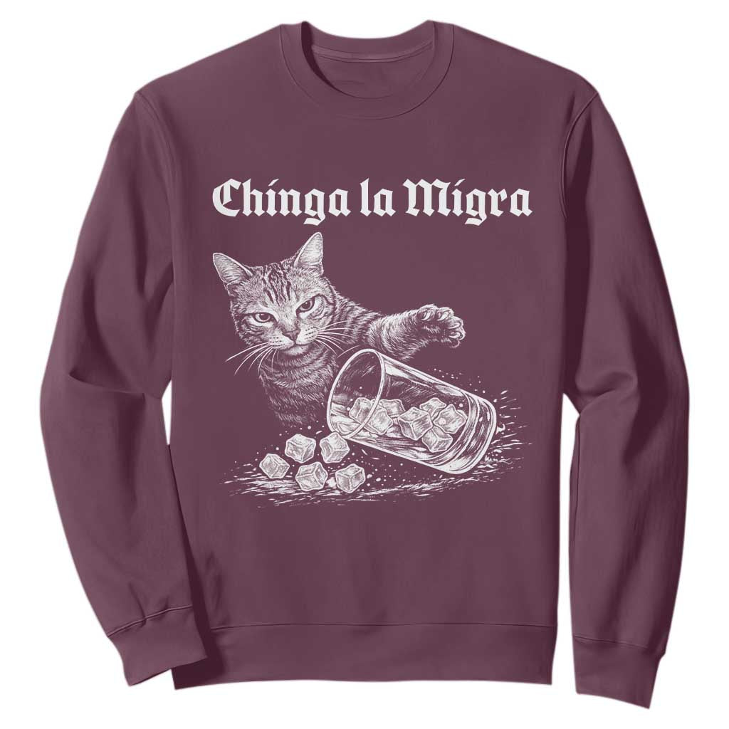 Funny Cat Anti ICE Meme Sweatshirt TS14 Maroon Print Your Wear