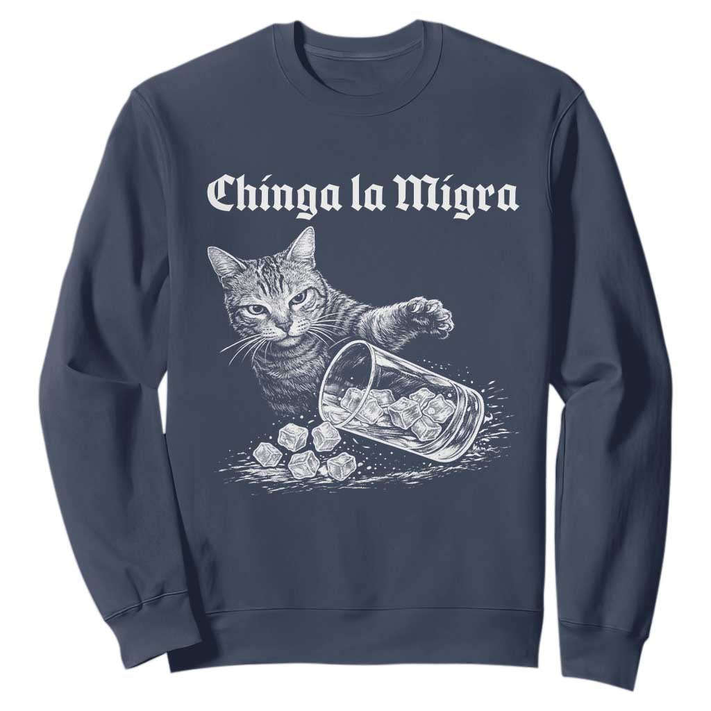 Funny Cat Anti ICE Meme Sweatshirt TS14 Navy Print Your Wear
