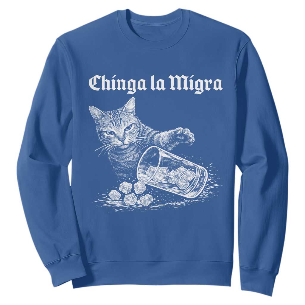Funny Cat Anti ICE Meme Sweatshirt TS14 Royal Blue Print Your Wear