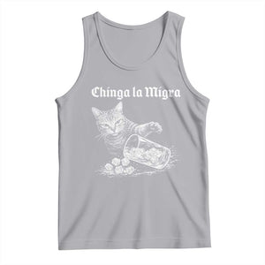 Funny Cat Anti ICE Meme Tank Top TS14 Athletic Heather Print Your Wear