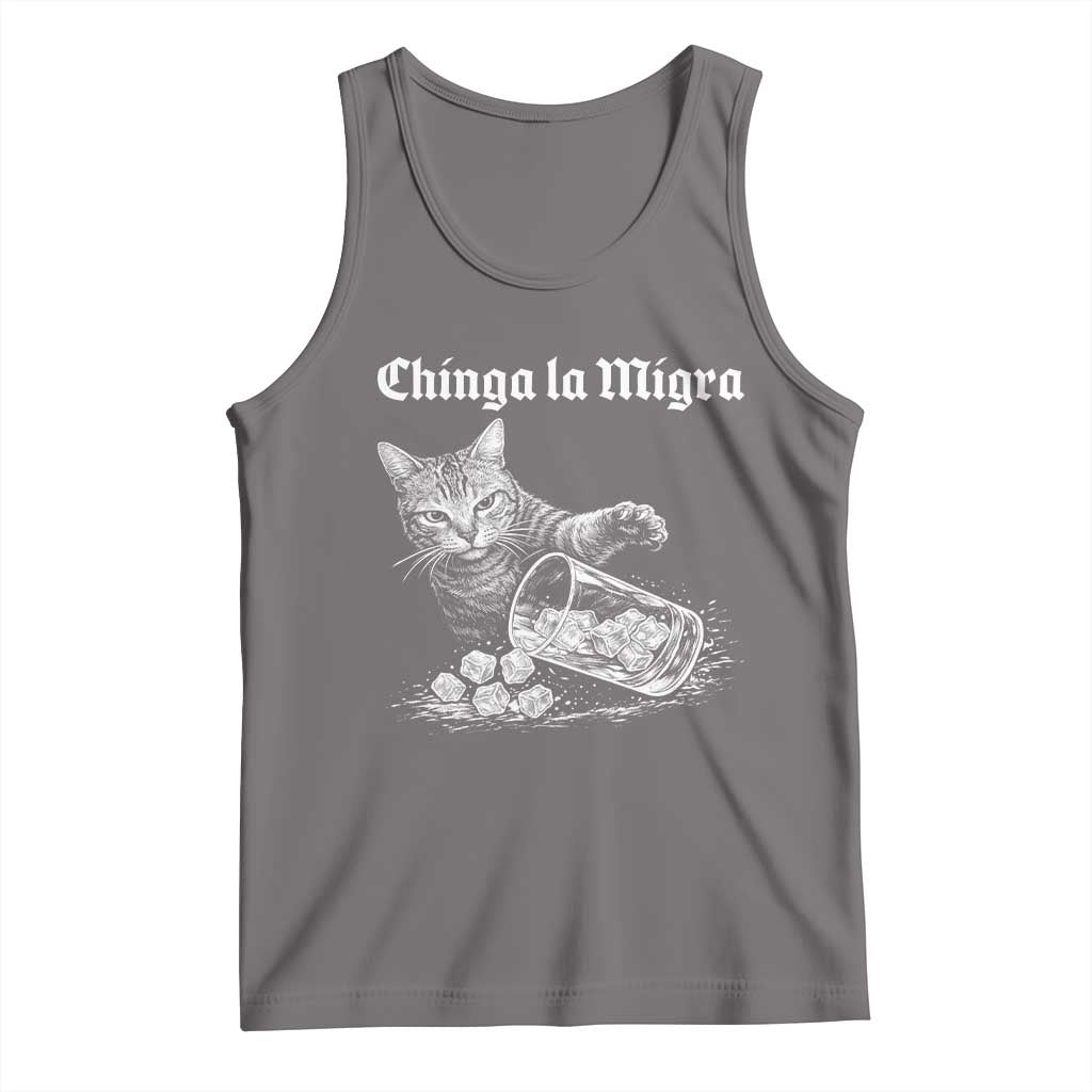 Funny Cat Anti ICE Meme Tank Top TS14 Deep Heather Print Your Wear