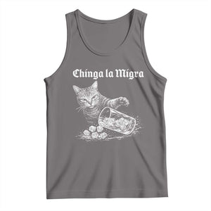 Funny Cat Anti ICE Meme Tank Top TS14 Deep Heather Print Your Wear