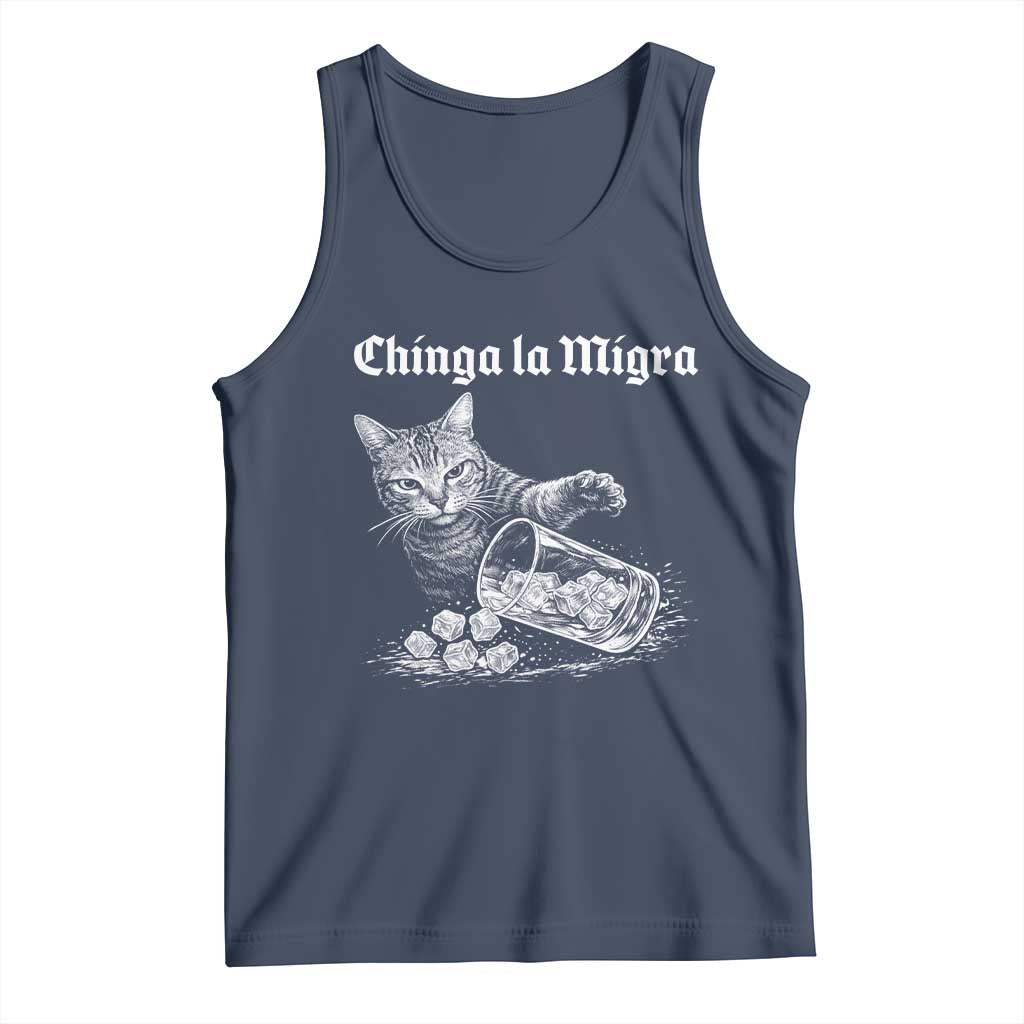 Funny Cat Anti ICE Meme Tank Top TS14 Navy Print Your Wear