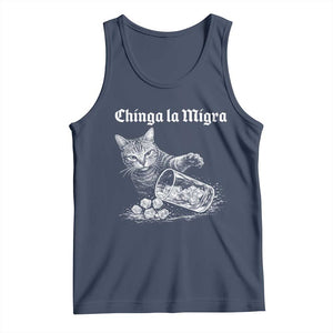 Funny Cat Anti ICE Meme Tank Top TS14 Navy Print Your Wear