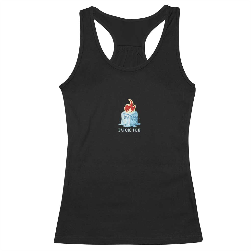 Fck Ice Racerback Tank Top Anti ICE Immigration Deportation Human Rights Protest TS14 Black Print Your Wear