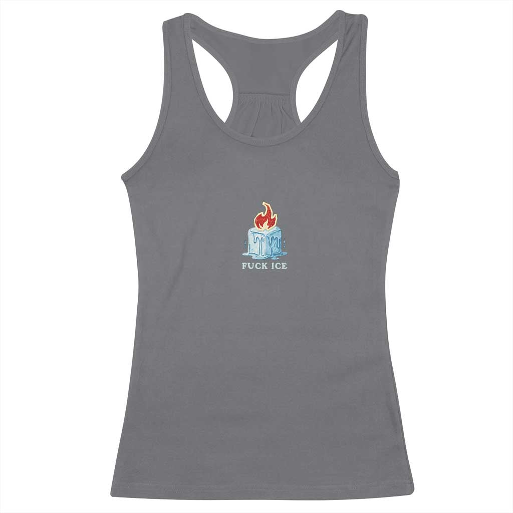 Fck Ice Racerback Tank Top Anti ICE Immigration Deportation Human Rights Protest TS14 Charcoal Print Your Wear